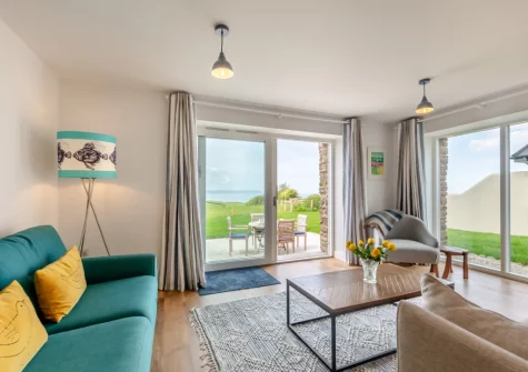 The living area at Kingsland Barn, Greencliff Farm, Abbotsham