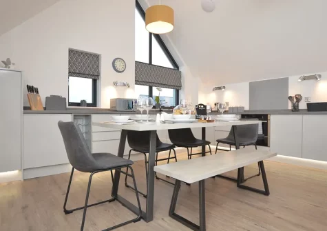 The kitchen & dining area at Kipling House, Westward Ho!