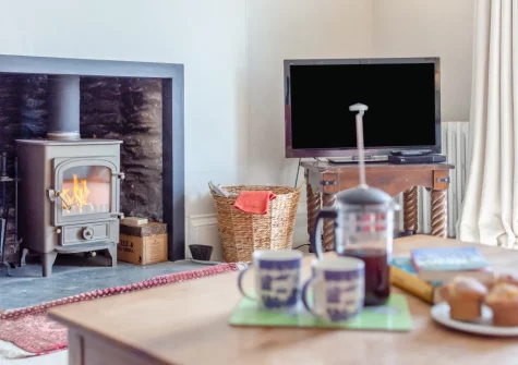 The living room at Kits House at Mixtow Creek, Lanteglos