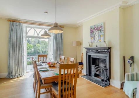 The dining room at Kits House at Mixtow Creek, Lanteglos