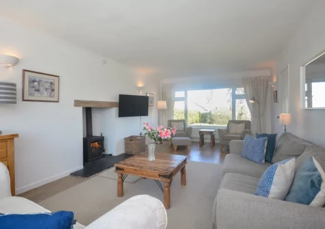 The living room at Kittiwake, Constantine Bay