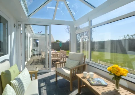 The sunny conservatory at Kittiwake, Constantine Bay