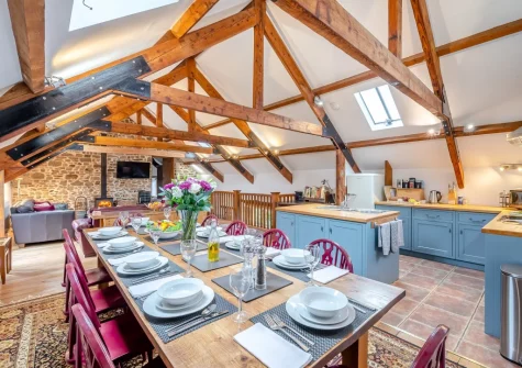 The dining area at Knaworthy, Frithelstock Stone