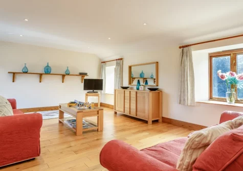 The living room at Knights Cottage, Lamorna