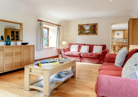 The living room at Knights Cottage, Lamorna