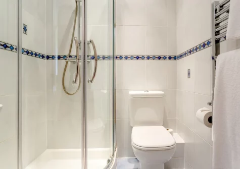 Bedroom #1 en-suite shower room at Knights Cottage, Lamorna