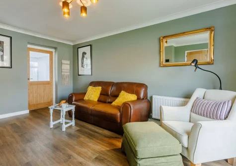 The living room at Knot House, Bude