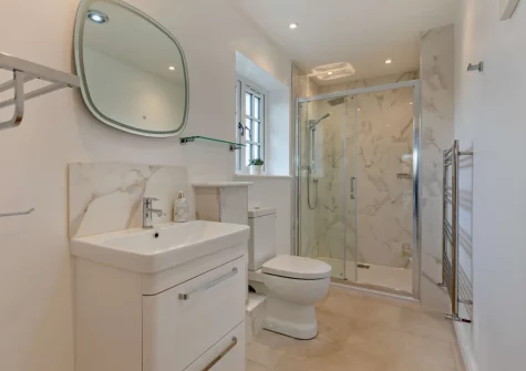 The shower room at Kosi Kot, South Molton