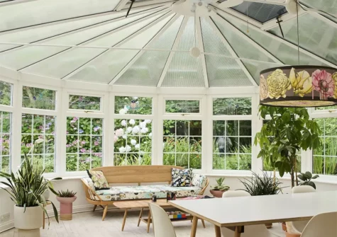 The conservatory sitting area at La Loggia, St Ives
