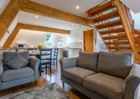 The living area at Lakeside Haven, Kilkhampton