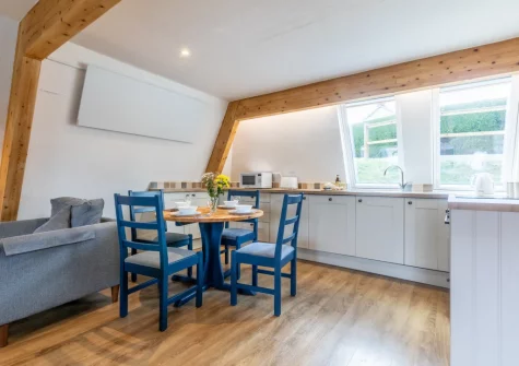 The kitchen & dining area at Lakeside Haven, Kilkhampton
