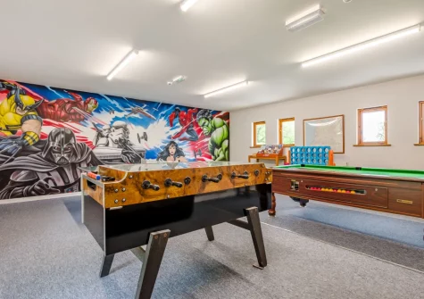 The shared games room at Lakeside Haven, Kilkhampton