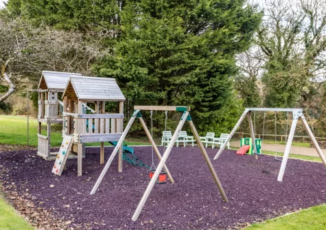 The children's outdoor play area at Lakeside Haven, Kilkhampton