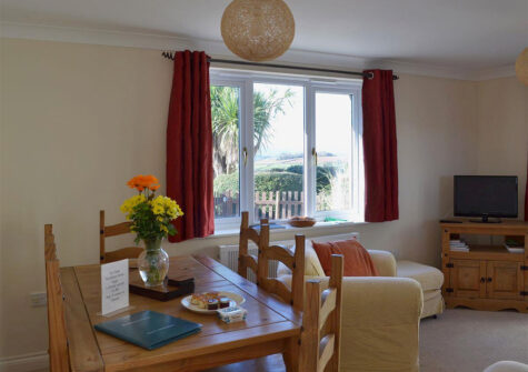 The dining area at Lambs Gate, Newbarn Farm, Collaton St Mary