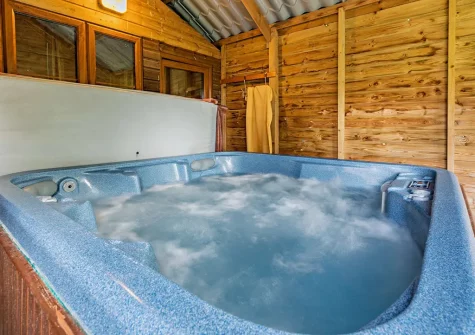 The hot tub at Lamerton Barn, Holsworthy
