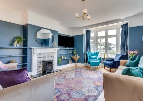 The living room at Lamorna, Looe