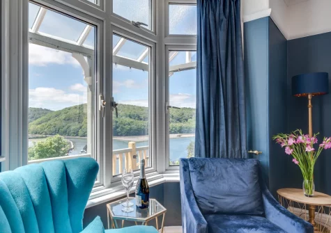 The living room at Lamorna, Looe