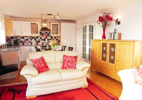 The living area at Lamorna, Porthleven