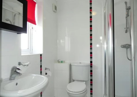 Bedroom #1 en-suite shower room at Lamorna, Porthleven
