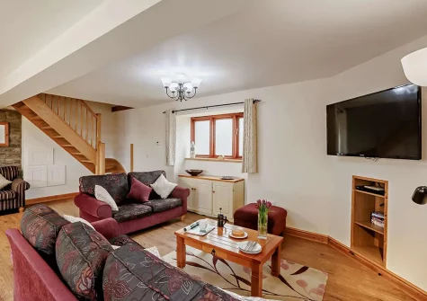 The living area at Lane Barton Stables, Woolfardisworthy