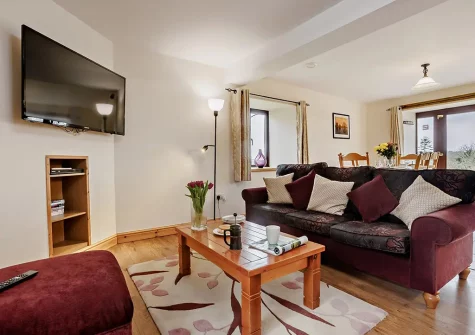 The living area at Lane Barton Stables, Woolfardisworthy