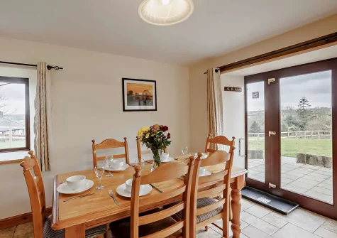 The dining area at Lane Barton Stables, Woolfardisworthy