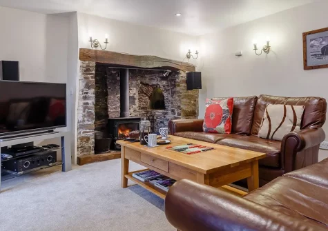 The living room at Lantern Cross Cottage, Beaford