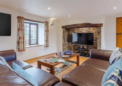 The living room at Lantern Cross Cottage, Beaford