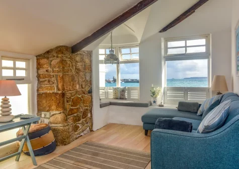 The living area at Lantern Loft, St Ives