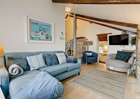 The living area at Lantern Loft, St Ives