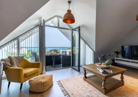 The living room at Lantern View, Ilfracombe