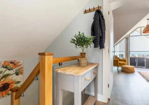 On entering Lantern View on the second floor you'll find yourself in the stylish living room