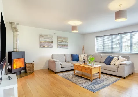 The living room at Lanveans, Bude
