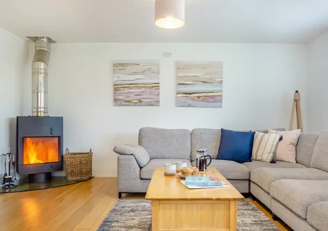 The living room at Lanveans, Bude