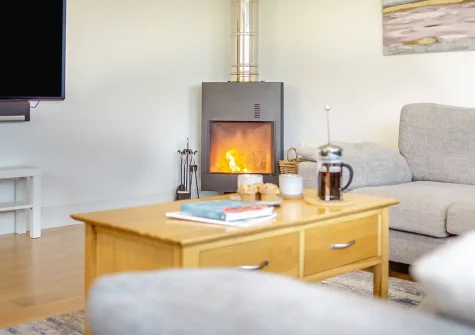 The living room at Lanveans, Bude