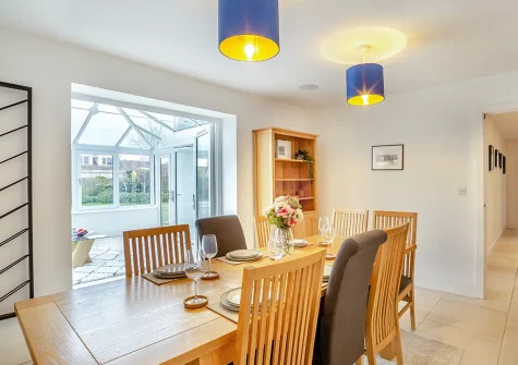The dining room at Lanveans, Bude