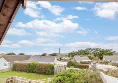 The view from bedroom #3 at Leadengate Fields, Croyde