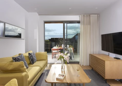 The living area at Lefransa at Una, St Ives