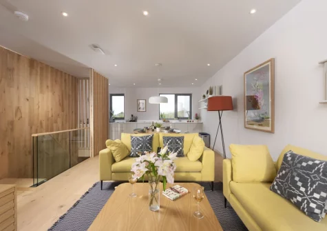 The living area at Lefransa at Una, St Ives