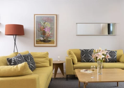The living area at Lefransa at Una, St Ives