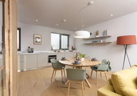 The kitchen & dining area at Lefransa at Una, St Ives