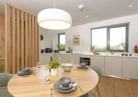 The kitchen & dining area at Lefransa at Una, St Ives