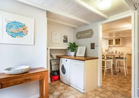 The utility area at Lerryn Cottage, Lostwithiel