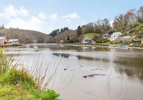 Enjoy breath-taking views from the cottage across the village green and river when you stay at Lerryn Cottage, Lostwithiel
