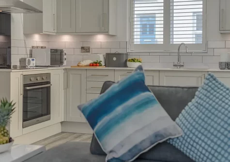 The kitchen at Leven Lodge, Porthleven