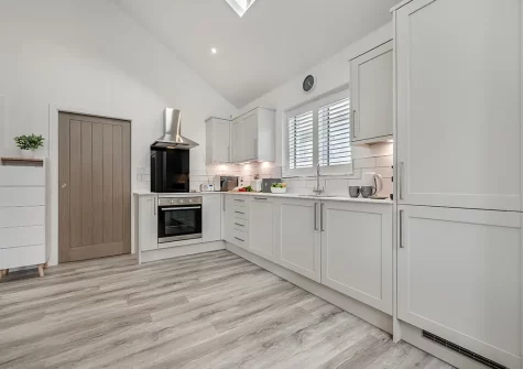 The kitchen at Leven Lodge, Porthleven