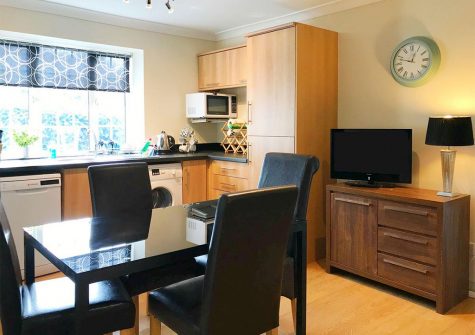 The kitchen & dining area at Lincombe View, Bedford House Apartments, Torquay