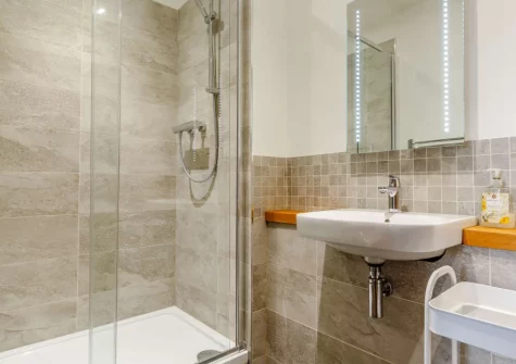 The shower room at Linden at South Tofrey Farm, Golant