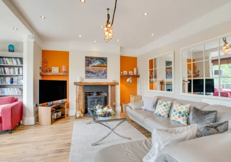 The living room at Lindos, Looe