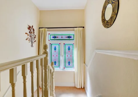 The stairs up to the first floor at Lindos, Looe